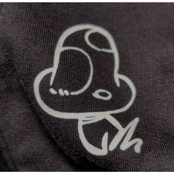 Smurfs Fleece Hoodie Womens M Black Pockets Mushroom Graphic Print Sweatshirt - Picture 8 of 16